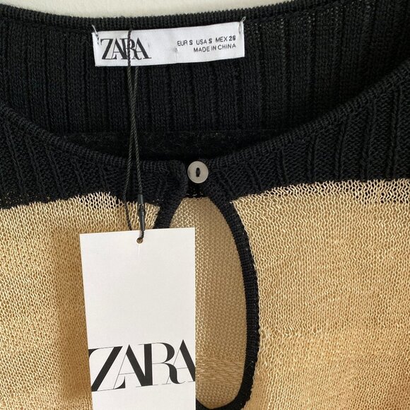 BNWT Zara WOMEN MULTICOLORED COLORBLOCK KNIT SWEATER SLEEVELESS OVERSIZED SIZE S - Picture 4 of 5